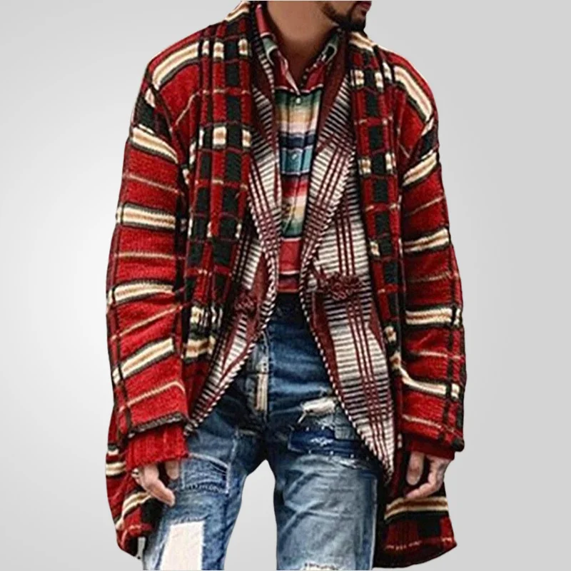 Uveng Uveng And Winter Men's Fashion Tribs T-Shirt Long Loose Large Sweater Coat Men's SY0005