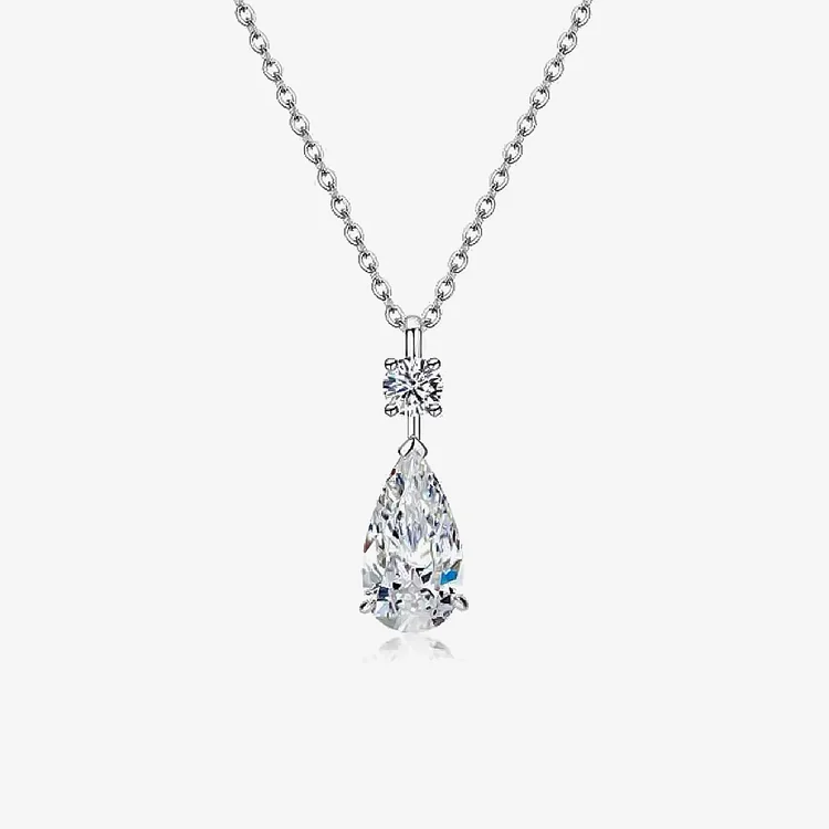 Teardrop Diamond Pendant Necklace