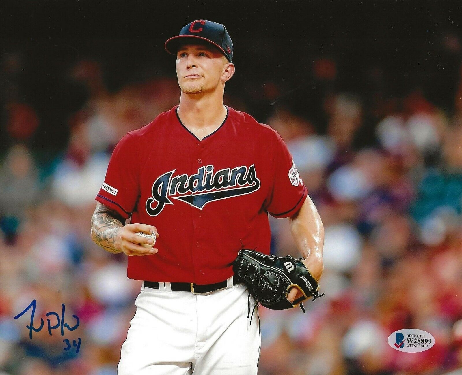 Zach Plesac signed Cleveland Indians 8x10 Photo Poster painting #1 Beckett Witnessed