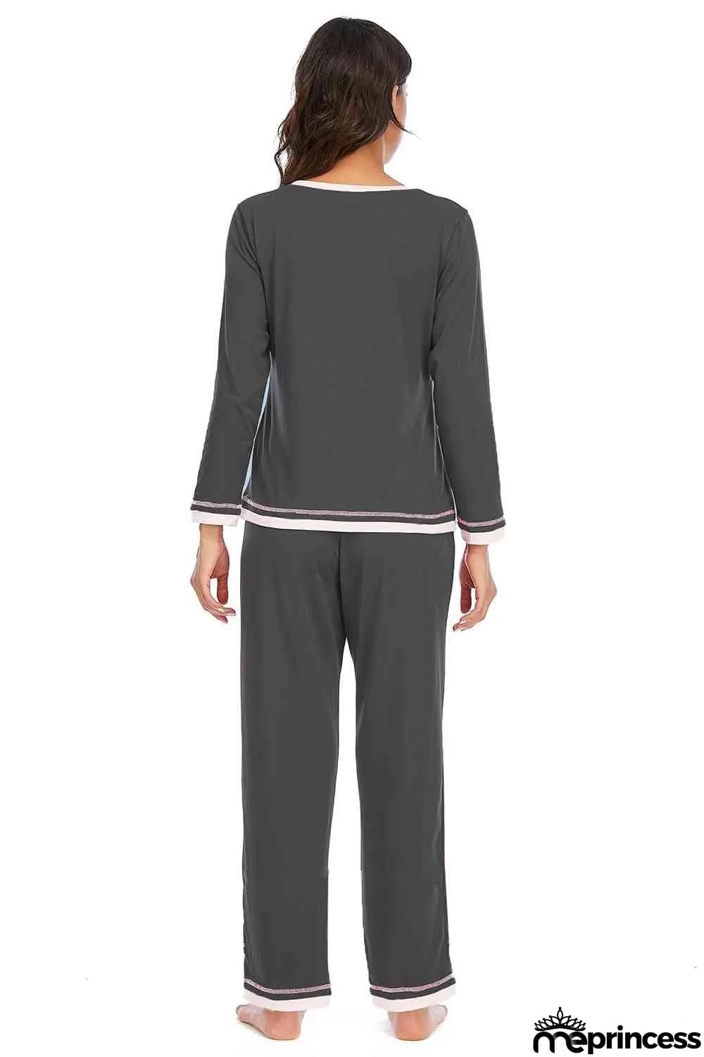 V-Neck Top and Pants Lounge Set