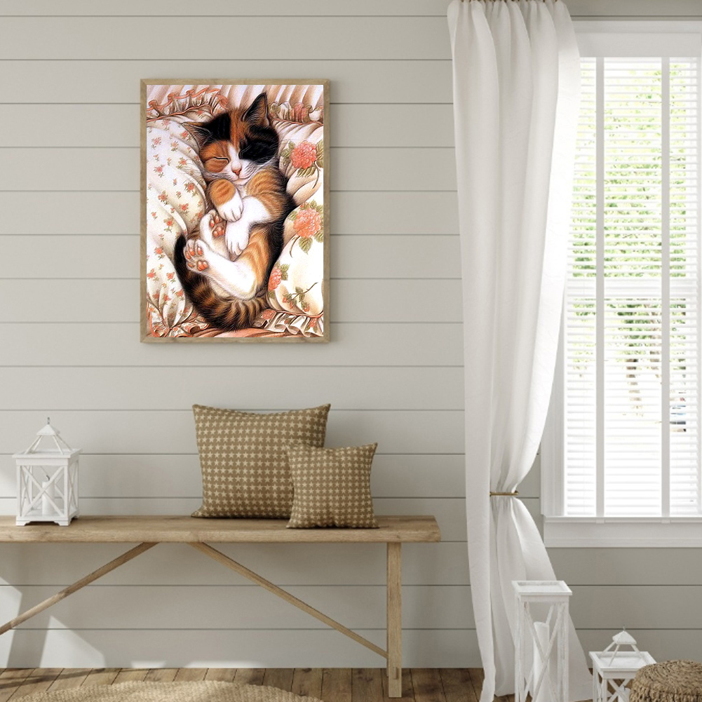 

Sleeping Cat - Square Drill Diamond Painting, 20*30cm, 501 Original