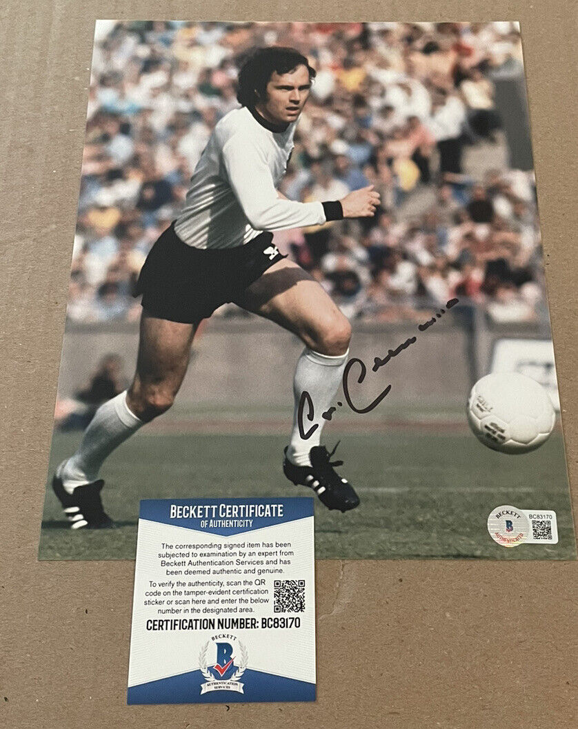 FRANZ BECKENBAUER SIGNED 1974 WORLD CUP SOCCER 8X10 Photo Poster painting PSA/DNA GERMANY