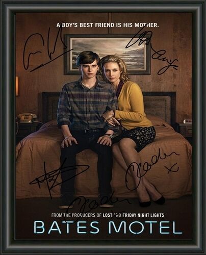 Bates Motel - Cast A4 SIGNED AUTOGRAPHED Photo Poster painting POSTER -  POSTAGE