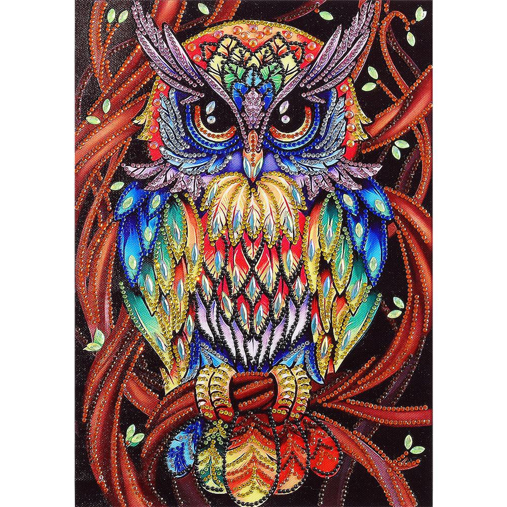 Owl 30x40cm(canvas) beautiful special shaped drill diamond painting