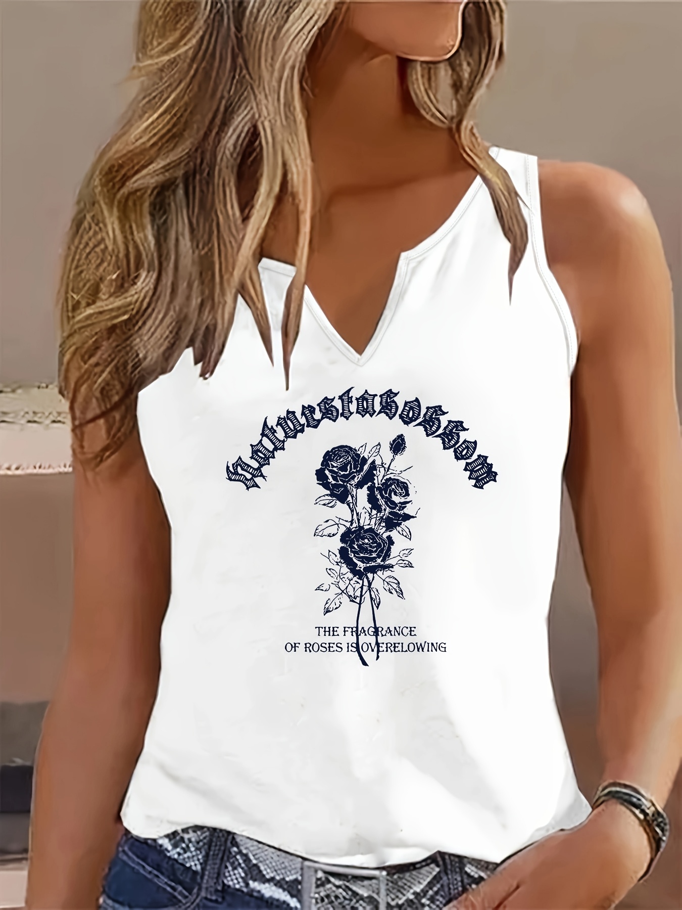 Womens White Sleeveless Tank Top Lightweight Stretchy Nontransparent Blouse Machine | IFYHOME