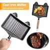 Cast Iron Egg Frying Pan Pre-Seasoned Skillet Chefs Pan for Indoor & Outdoor Use