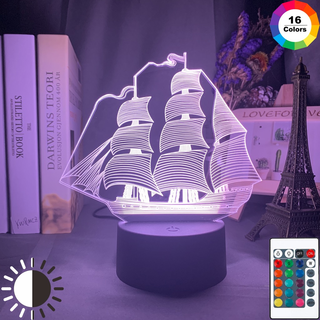 

Sailing Ship - LED Night Light, 7 colors no remote, 501 Original