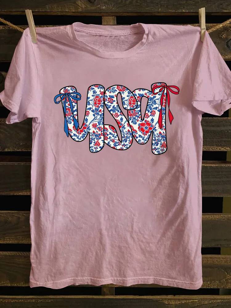 Floral Coquette USA T-shirt