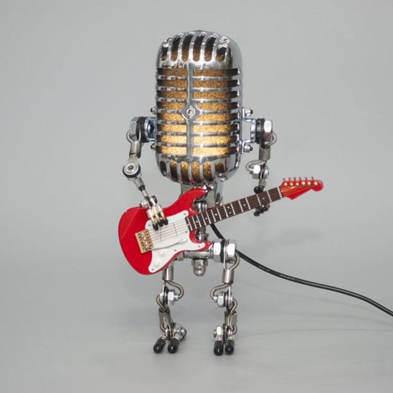 Vintage Metal Microphone Robot Desk Lamp🎸
