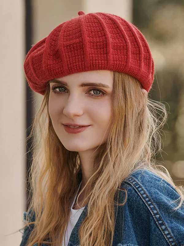 Stylish Knitting Solid Color Beret Hat
