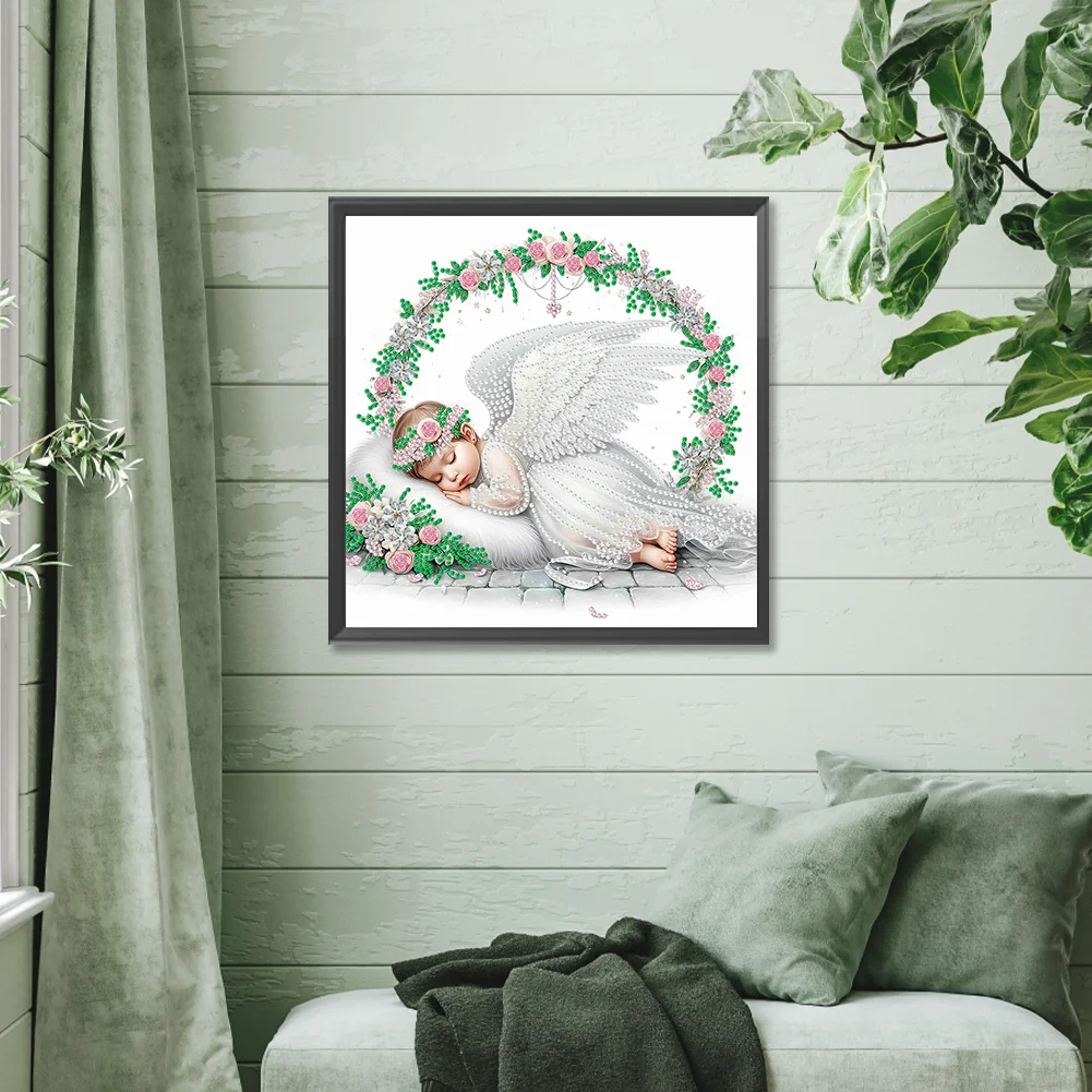 Diamond Painting - Partial Special Shaped Drill - Angel Child(Canvas|30*30cm)