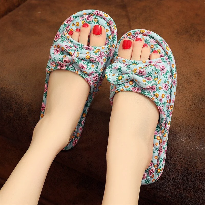 New Silent Women's Slipper Particles Non-Slip House Slippers for Women Soft Bottom Indoor Four Seasons Print Female Slippers