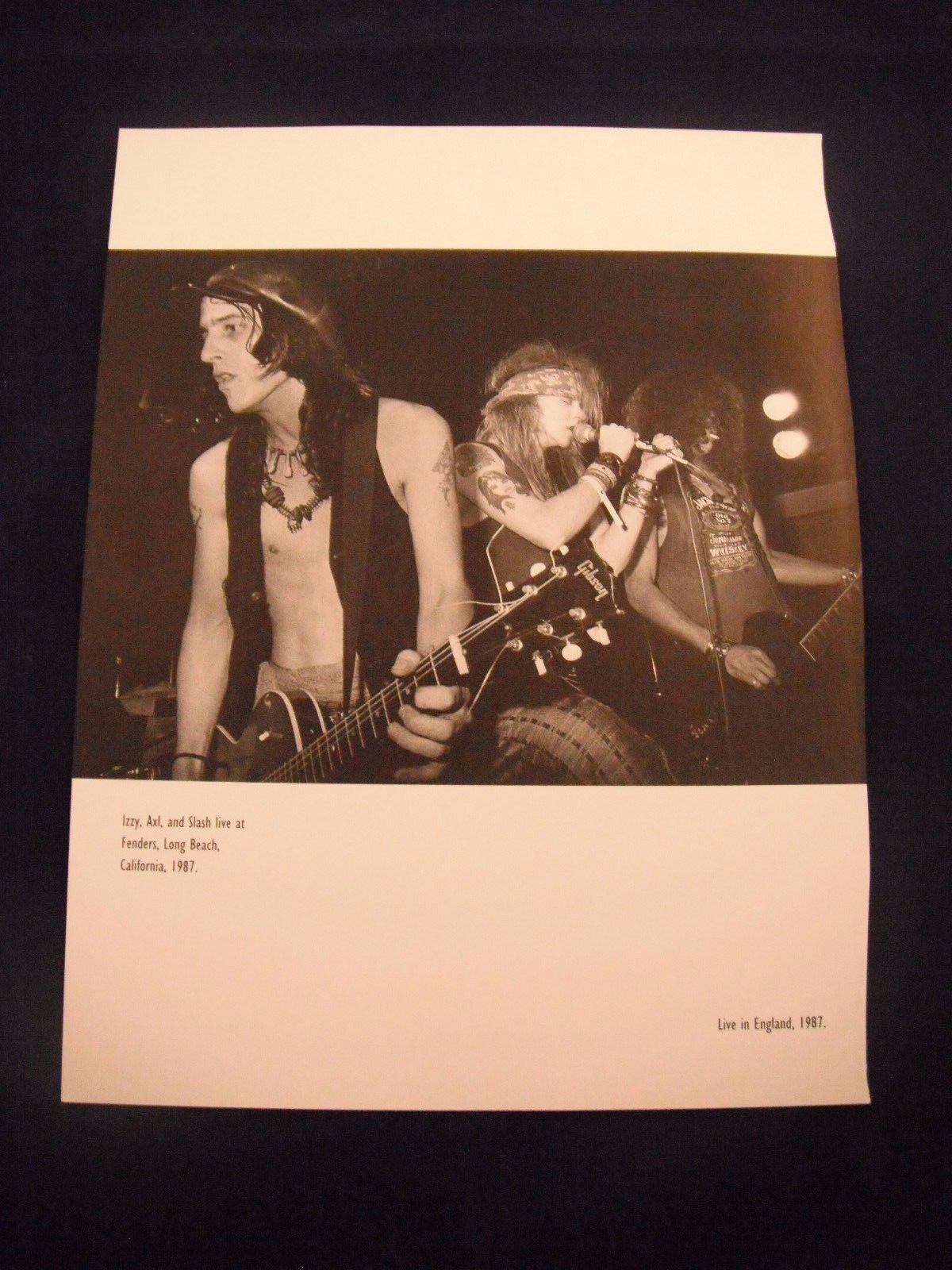 Guns N Roses GnR Coffee Table Book Photo Poster painting Page Axl Izzy B&W 1987