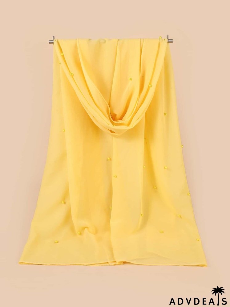 Faux Pearl Decor Scarf