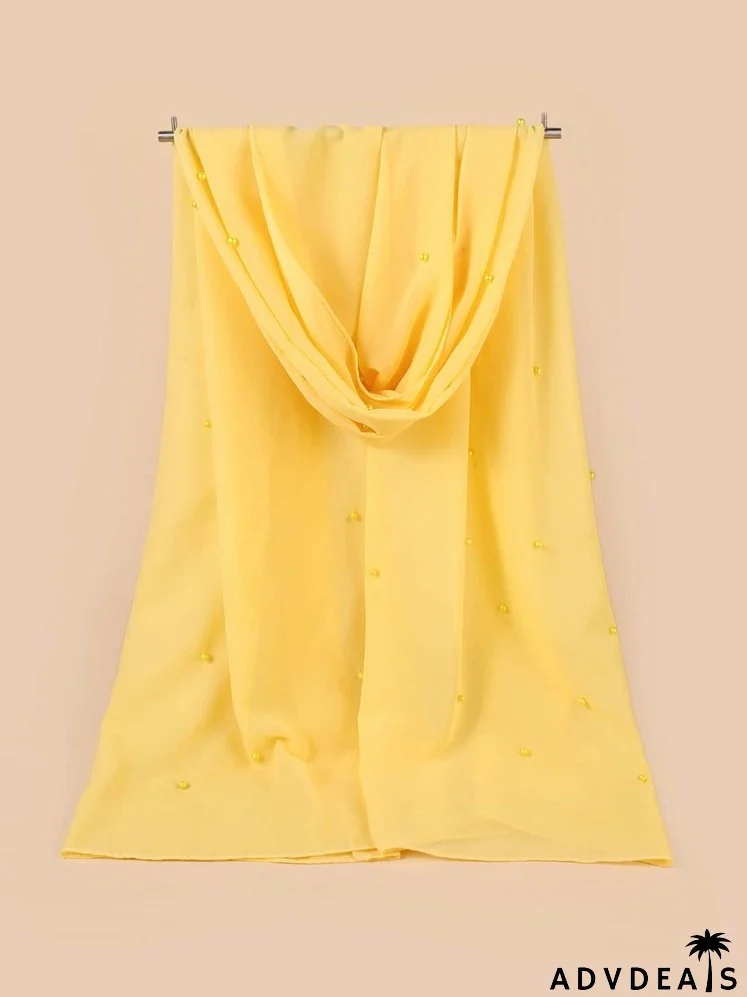 Faux Pearl Decor Scarf