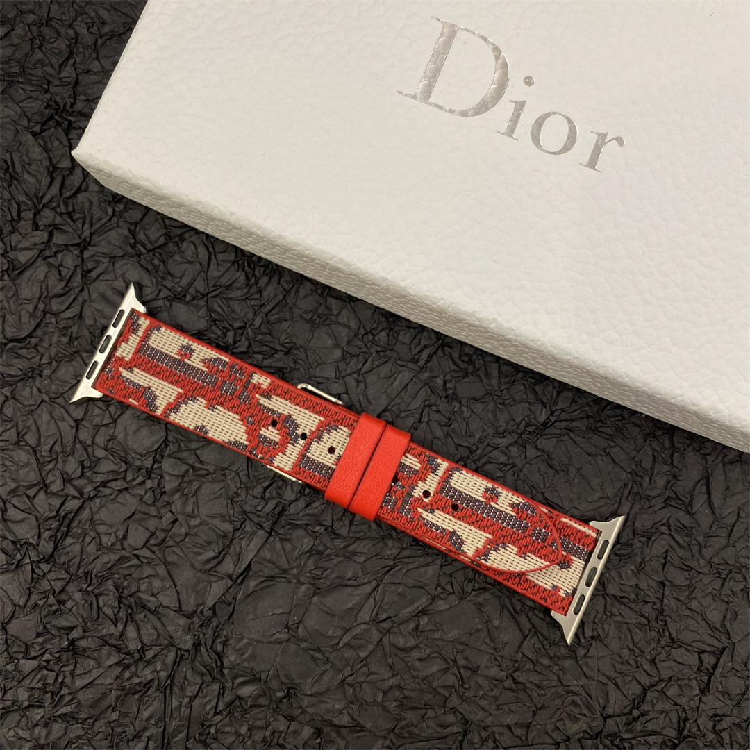 Christian Dior Premium Jacquard Fabric Apple Watch Full Series Replacement Straps