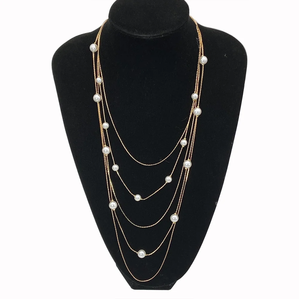 Elegant Multi-layered Pearl Necklace