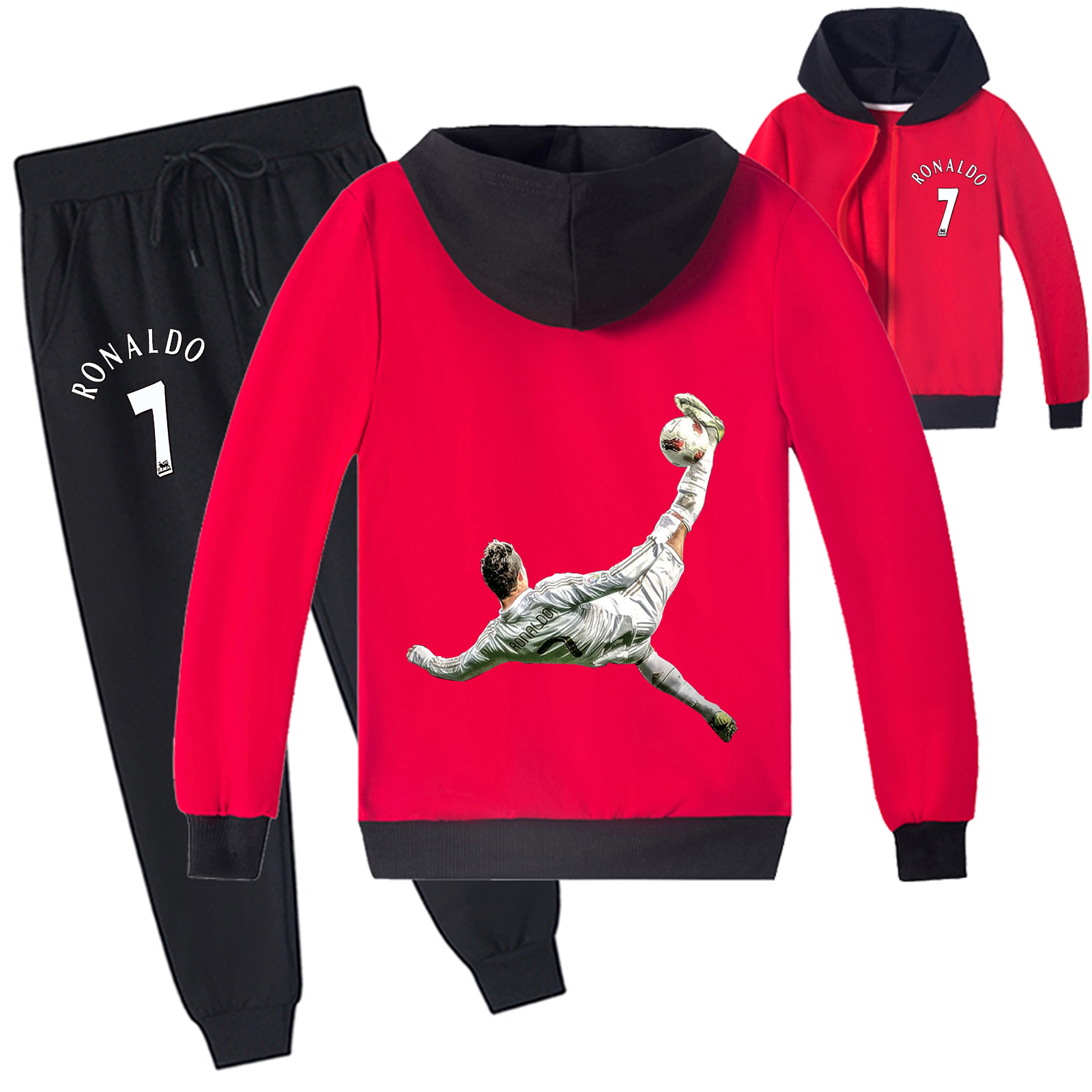 Mayoulove Cristiano Ronaldo Zip-Up Set for Kids - Stylish Sportswear for Boys  Girls, Perfect for Active Play-Mayoulove