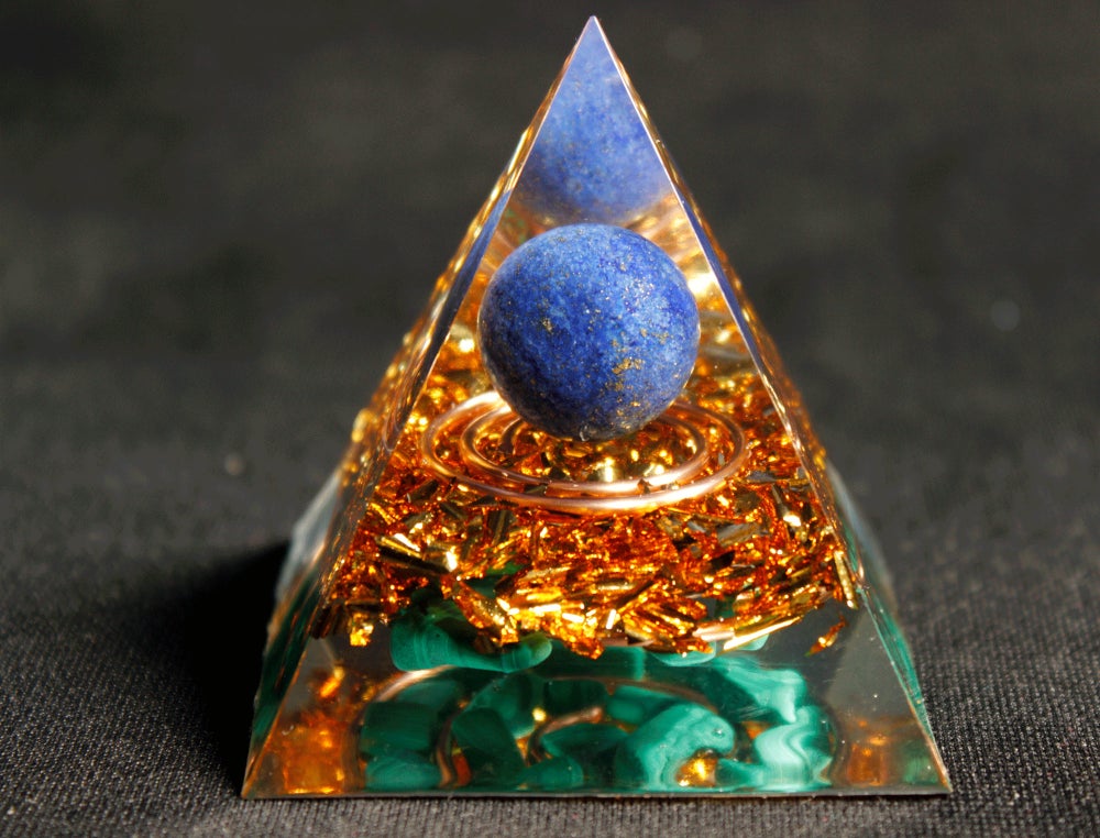 

Orgone Pyramid Chakra - Malachite in Double, 501 Original