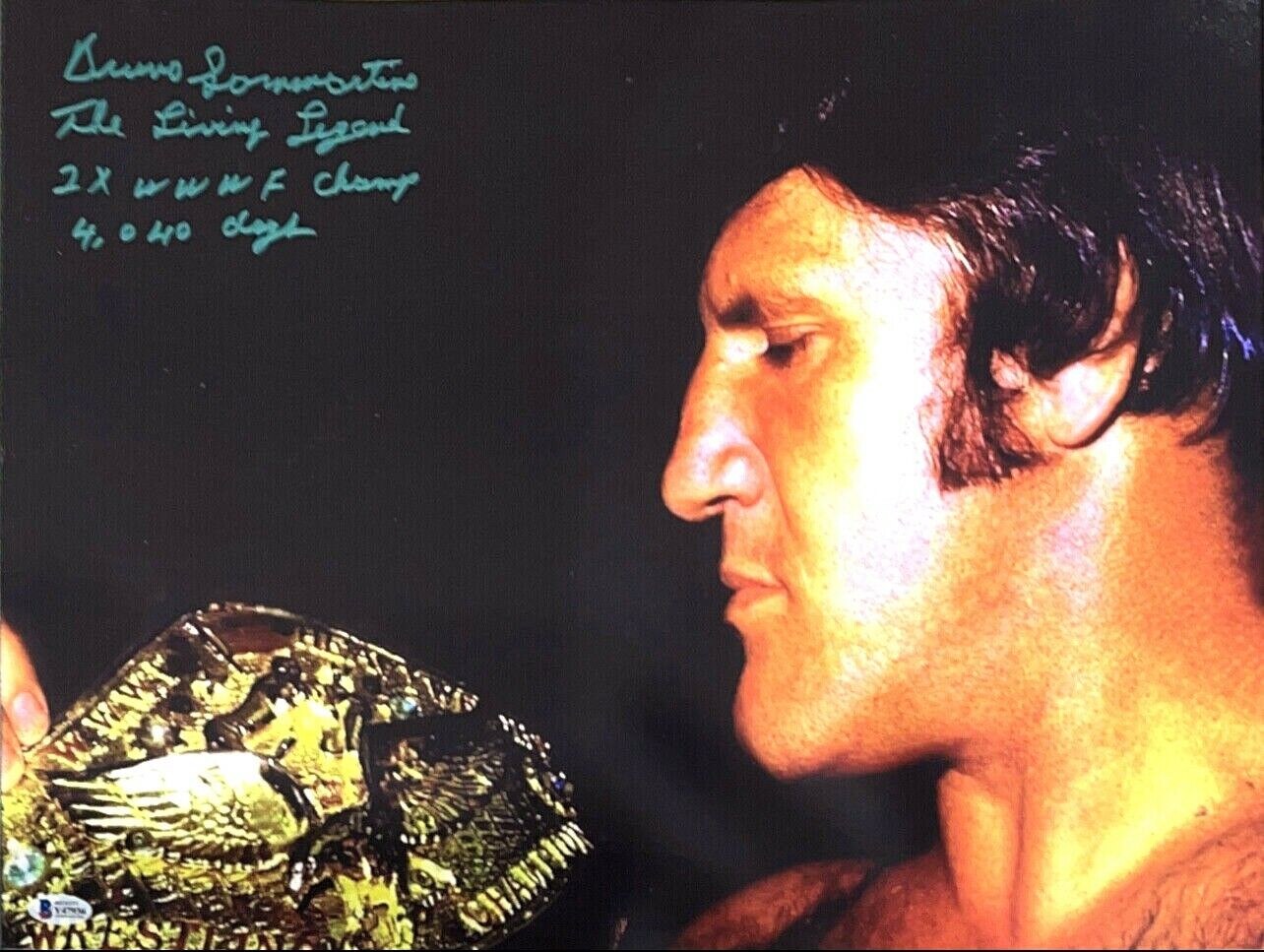 WWE BRUNO SAMMARTINO HAND SIGNED AUTOGRAPHED 16X20 Photo Poster painting WITH BECKETT COA 1 RARE