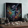 Framed Dancing Girl Wall Art-Pearls Painting Kit DIY Diamond Painting Pearl Dot Crafts 30*30CM