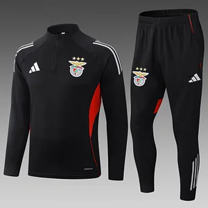 2025/2026 Benfica Half-Pull Training Suit Black Jersey Set