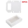 30 Pack Kraft Bakery Box with Clear Window Cookie Box Pastry Box for Gift Giving