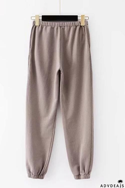Solid Elastic Joggers