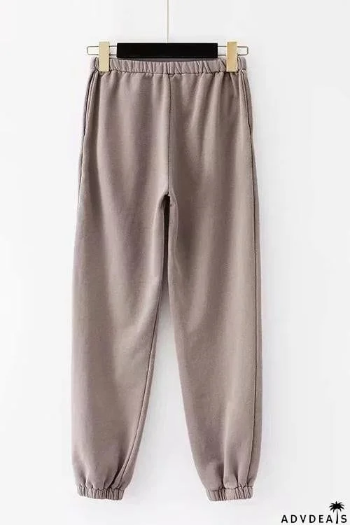Solid Elastic Joggers