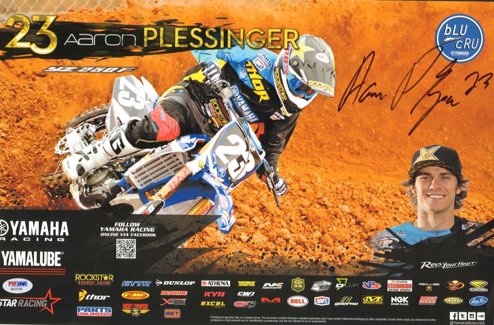 Aaron Plessinger Signed 11x17 Poster PSA/DNA COA Motocross Photo Poster painting 250 Autograph