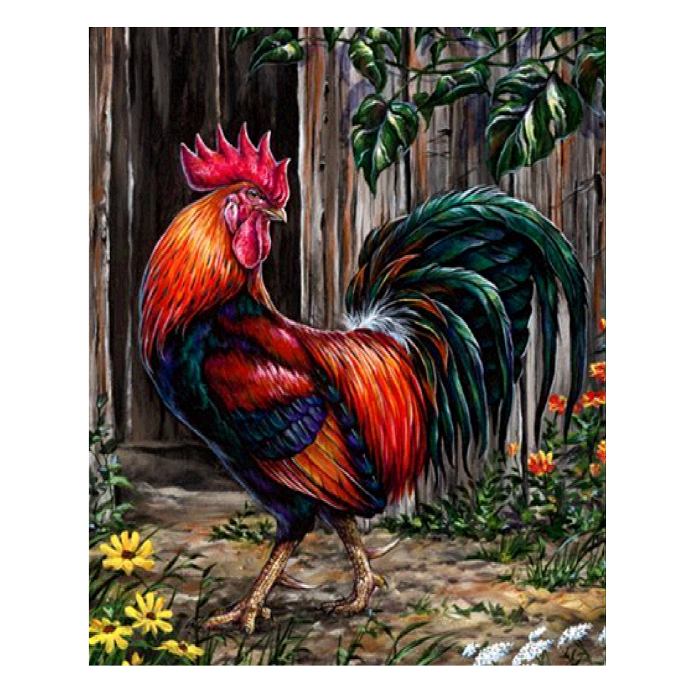 

30*36CM - Round Drill Diamond Painting - Rooster, 501 Original