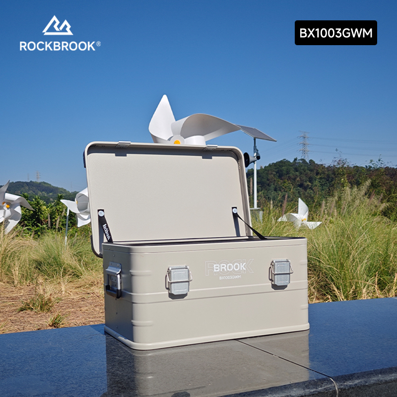 ROCKBROOK BX1003GWM 50L Aluminum Storage Box with Lock & Lid 