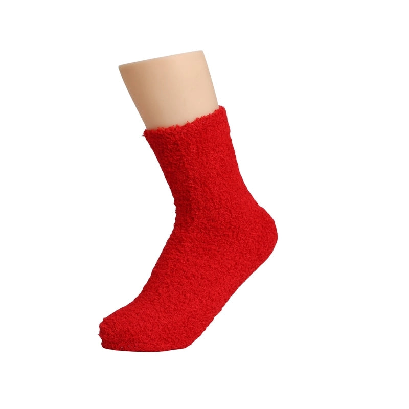 Coral Velvet Socks Women’s Hot Carpet Velvet Socks Winter Solid Color Thickened Floor Sleeping Plush Socks