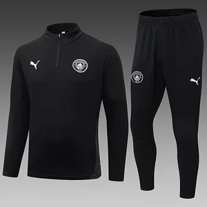 2025/2026 Manchester City Half-Pull Training Suit Black Football Shirt 1:1 Thai Quality Set
