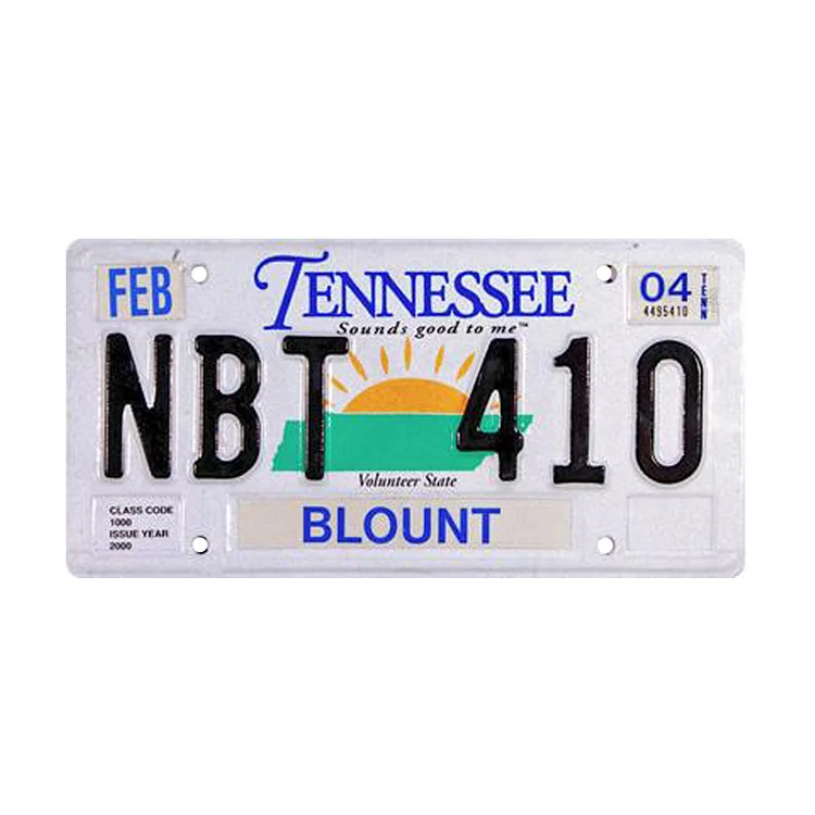 Tennessee - permis de plaque de voiture ancienne - 5.9x11.8inch