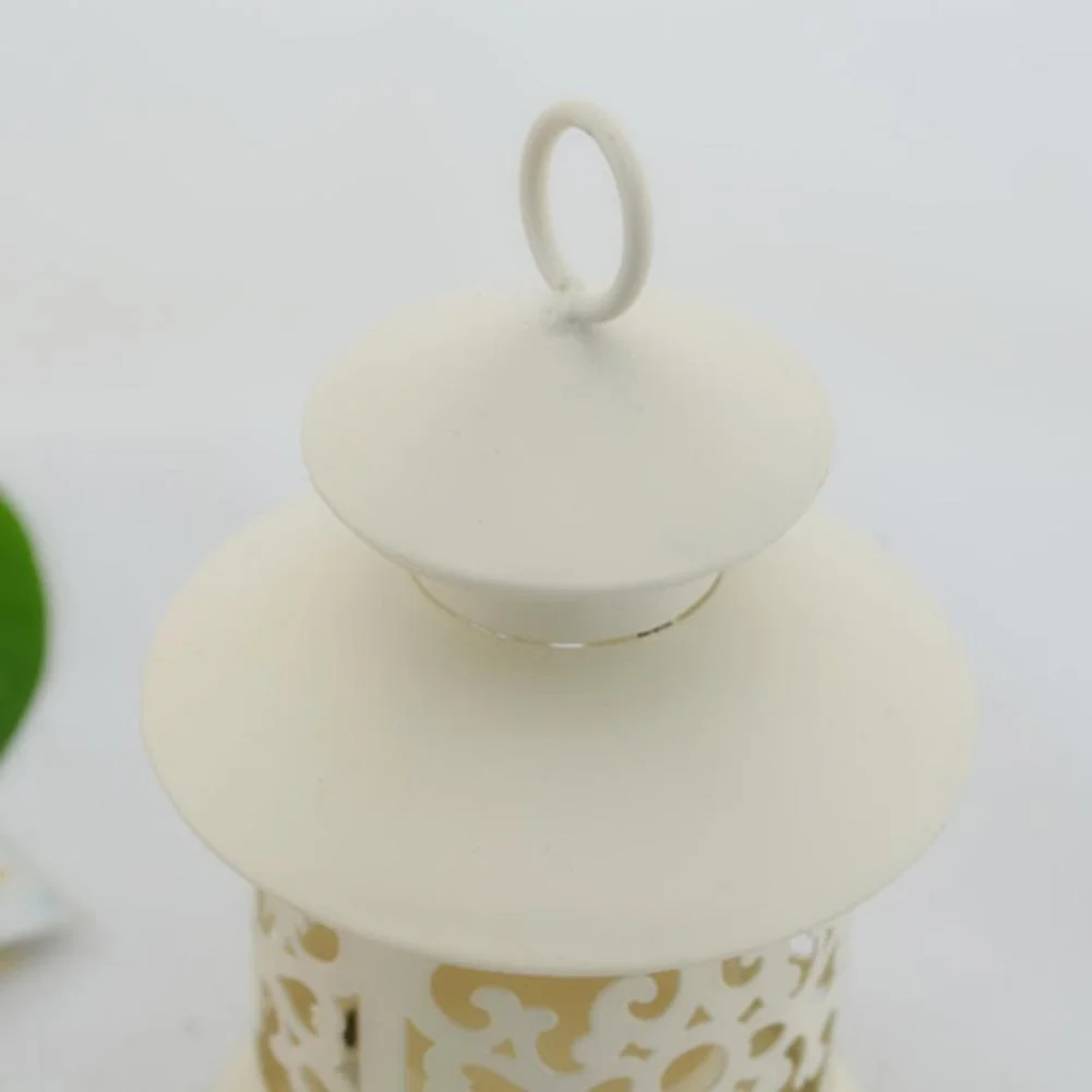 Hollow Hanging Bird Cage Candle Holder Candlestick Home Party Decor (White)