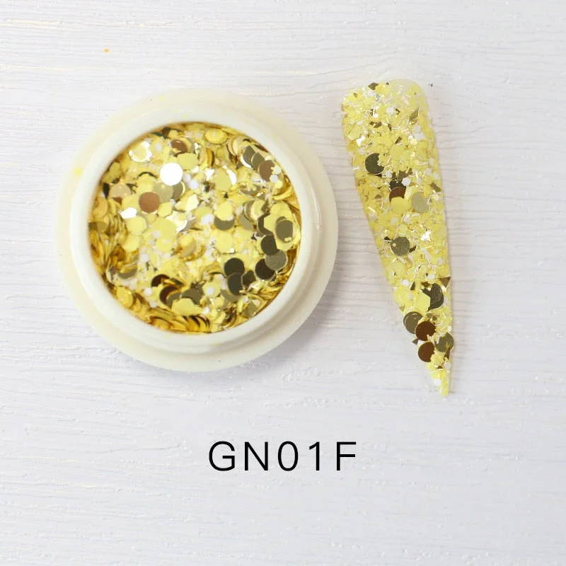 iridescent Flakes Gold Pink White Flakes Slices Chrome Pigment Dust Nail Powder Glitter Sequins Nail Art Decoration Manicures-Nail Inspo