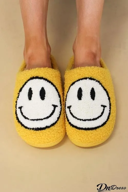 Smiley Fuzzy Slippers