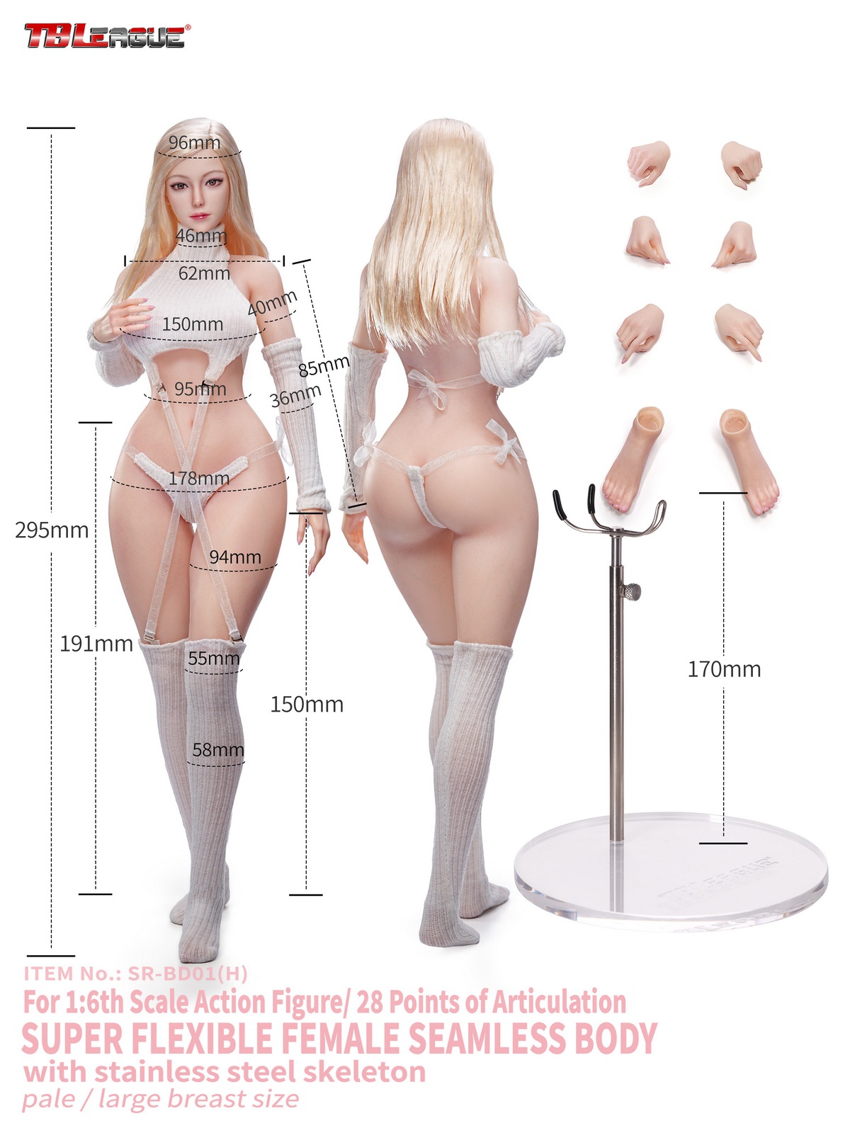 TBLeague - 1/6 Narrow Shoulders X Curvy Hips Female Body SR-BD01H SR-BD02H (Licensed)-