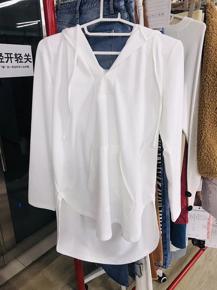 Vacation Plain All Season Party Long Sleeve Loose Hooded Cotton-Blend Regular Sweatshirts For Women