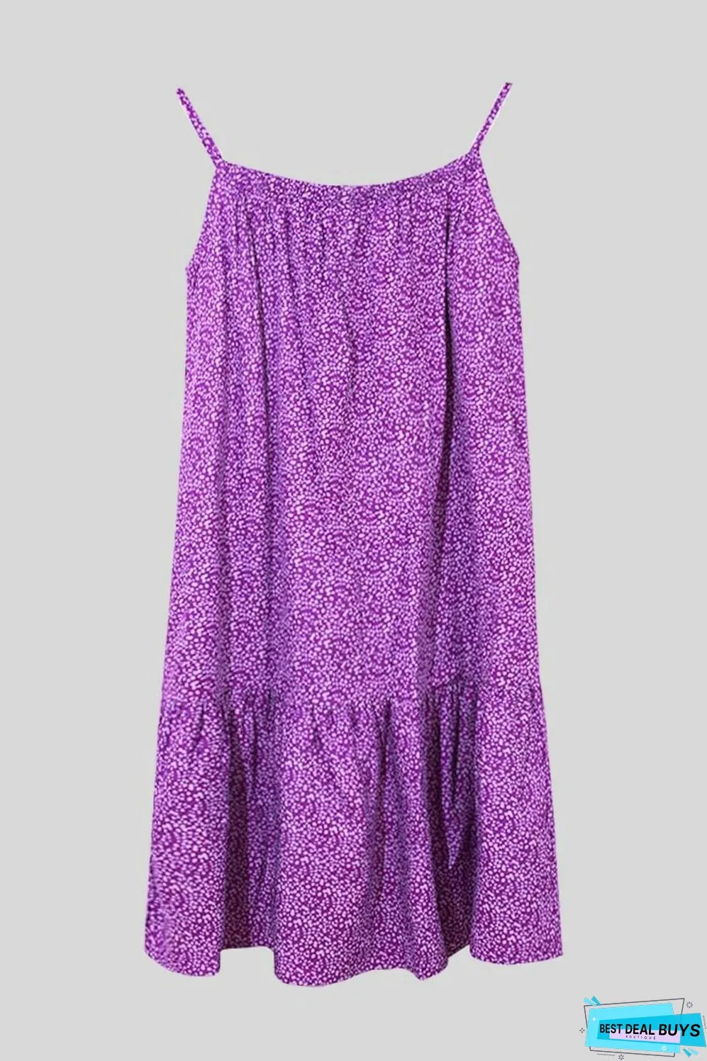 Full Size Printed Sleeveless Mini Cami Dress