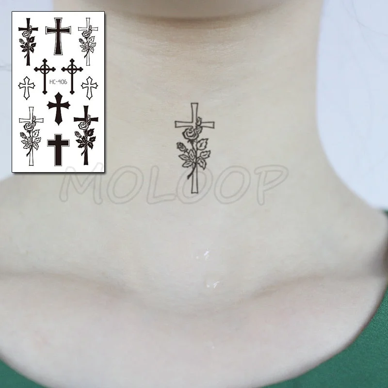 Water Transfer Tattoo Sexy Black Letter Lifeline Tattoo Body Art Waterproof Temporary Fake Flash Tattoo for Man Woman 10.5*6cm