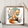 Flower Fox - 18CT Stamped Cross Stitch 25*25cm/9.84*9.84in