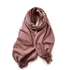 Plain Colors Tassels Unisex Scarf Team Event Anniversary Shawl