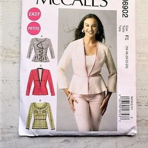 pornhint Pornhint McCall's UNCUT 6902 Misses'/Women's Lined Jackets - Close Fitting Jackets - Size 16 18 20 22 24 Plus Size BBW - Easy 2014 Sewing Pattern