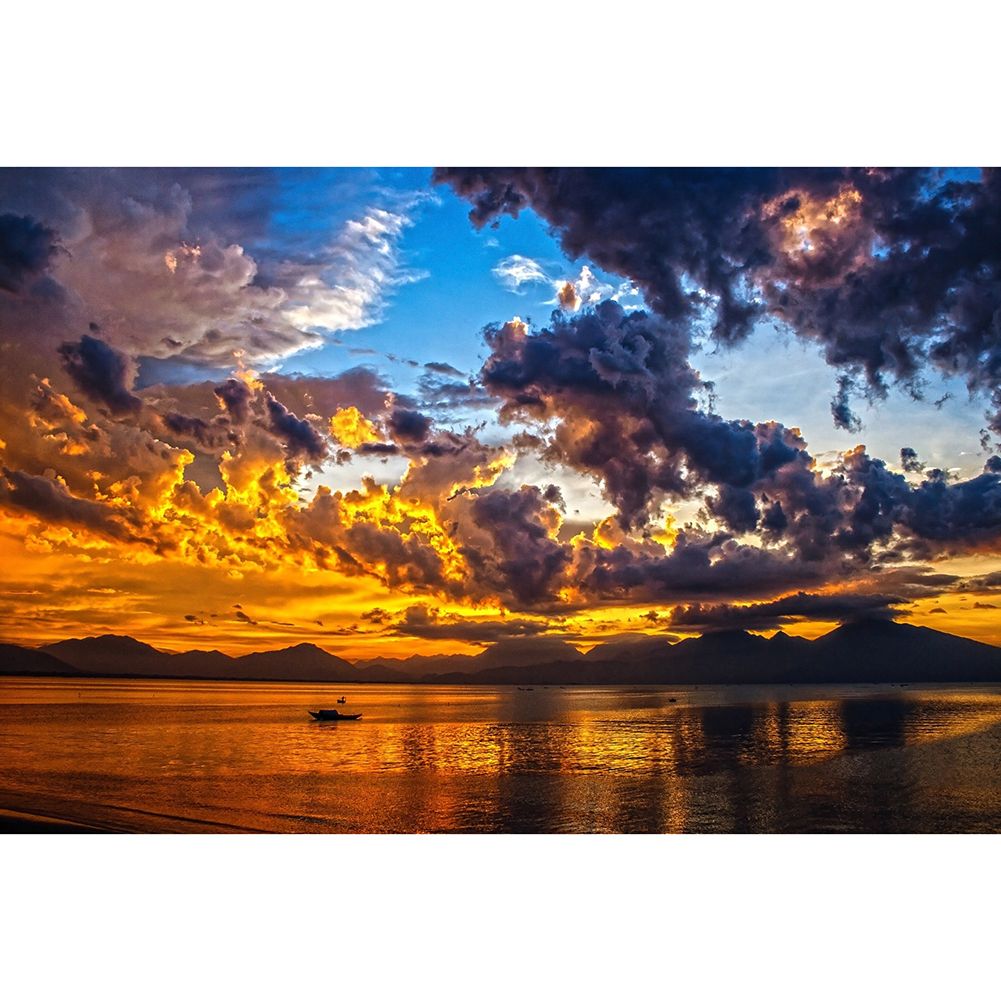 

40*30CM - Round Drill Diamond Painting - Cloudy Sunset, 501 Original