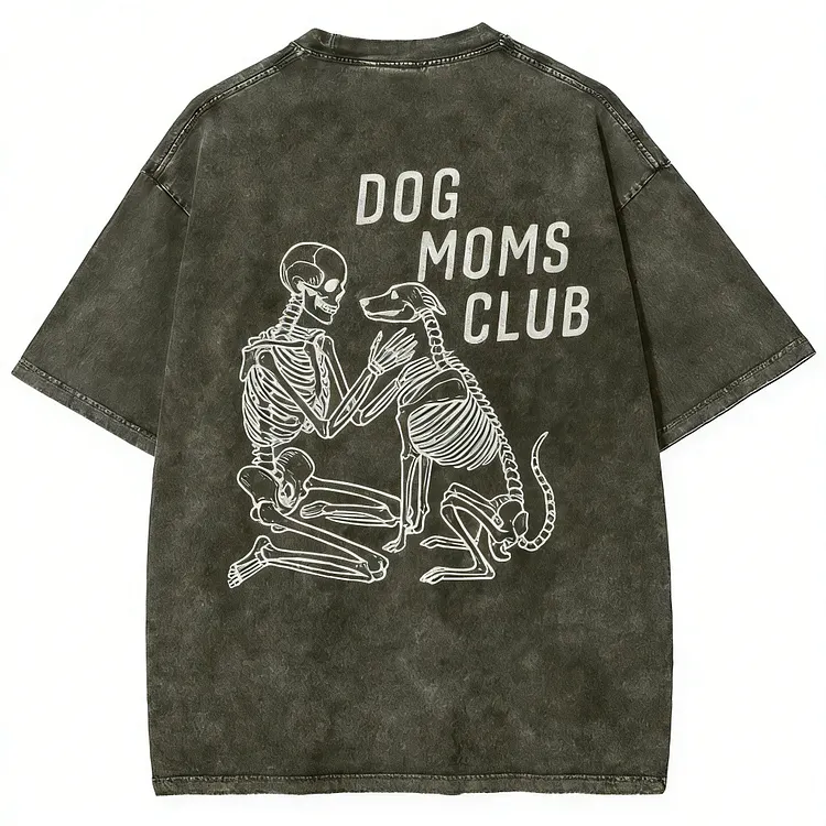 Dog Moms Club Unisex Fit Washed T-shirt