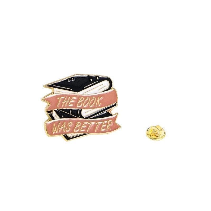 Cute Preppy Style Sweet Book Letter Alloy Enamel Plating Unisex Brooches Collar Pin