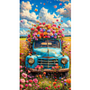 (40*70cm)Flower Car - Full Round Drill Diamond Painting