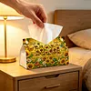 Diamond Painting PU Leather Sunflowers and Mom Tissue Box Holder Desktop Organizer Art Home Office Decor Craft Gift for Women